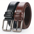 2-Pack Men's Retro Leather Pin Buckle Belt Set – Casual Vintage Jeans Belt, Black & Coffee, Sizes 30"-44", Durable Youth Belt, Perfect Father's Day & Valentine's Day Gift for Men