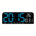 Large Screen LED Alarm Clock with Auto-Dimming Remote Control – 15 Inch Digital Clock Displays Time, Date, Week, Temperature & Humidity – Bedroom Bedside Clock for Seniors, Living Room, Office Desk