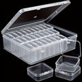 30-Piece Mini Bead Storage Set – Transparent Plastic Hinged Lid Containers for DIY Crafts, Jewelry Making, Beads, Findings & Handicraft Supplies | Christmas & Halloween Gift | Velora