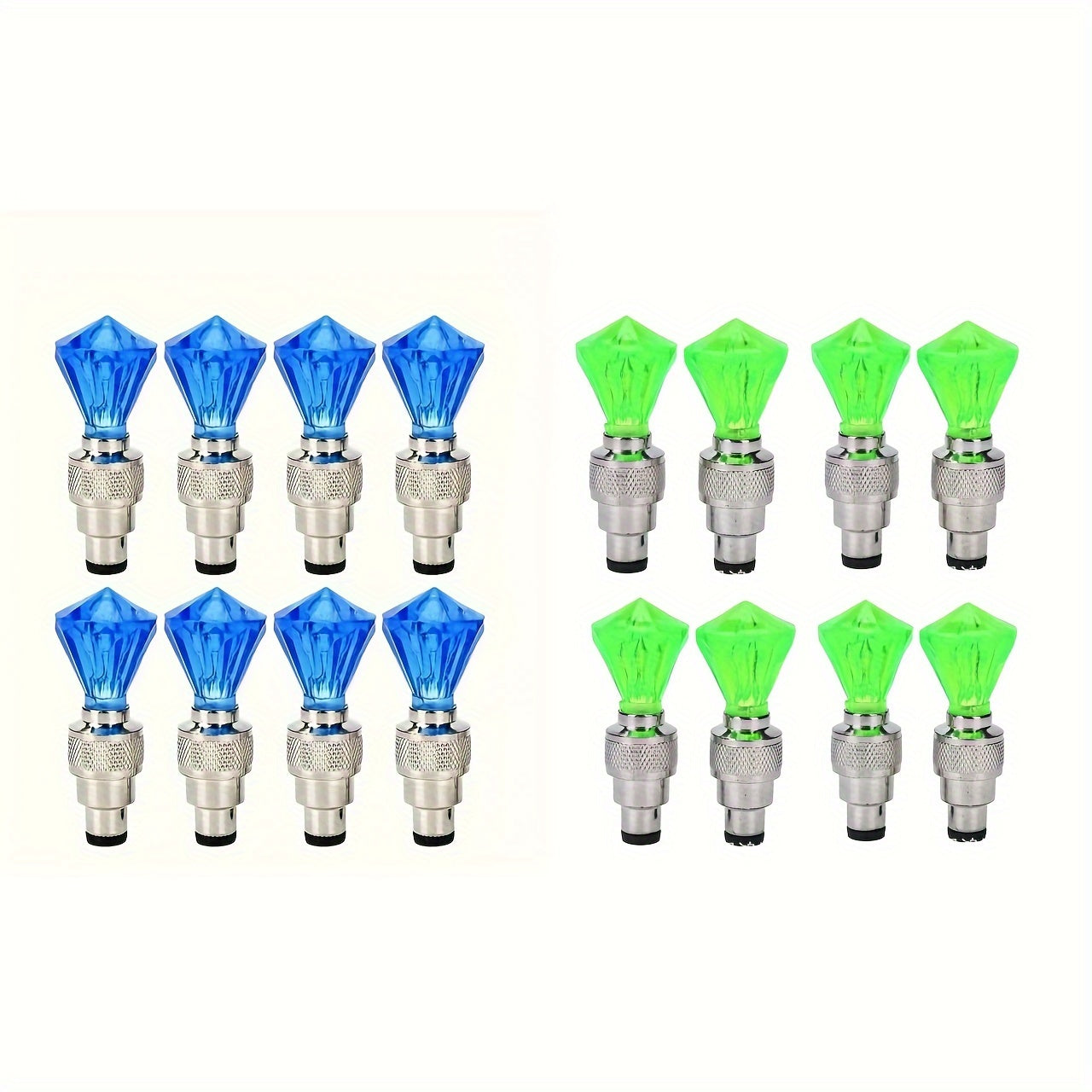 LED Tire Valve Stem Caps with Breathing Light & Running Horse Effect 4/8/16pcs Glow Wheel Valve Core Caps for Car Motorcycle Bike – Wind Fire Wheel Light UV & Explosion Proof – Green Red Blue Skeleton