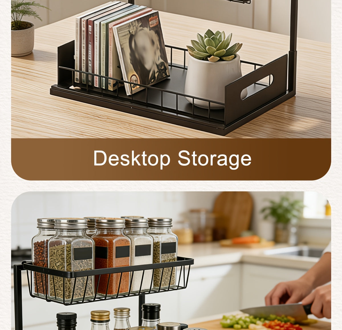 Pull Out Under Sink Organizer 2-Tier Slide-Out Cabinet Shelf, Kitchen Bathroom Utility Rack Storage Shelves, Sliding Cabinet Organizer for Under Sink Kitchen Bathroom Pantry – 1 or 2 Pack Options