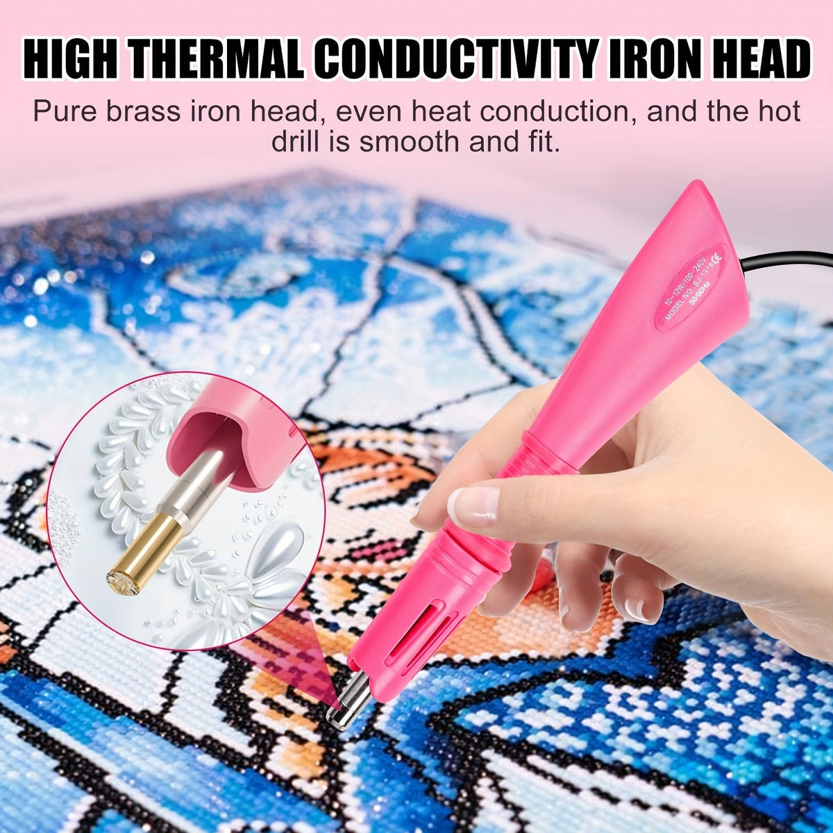 Hotfix Rhinestone Applicator Kit Complete Bedazzling Set with Wand 7 Tips Multi-Color Crystal Rhinestones Tweezers Wax Pens Storage Bag DIY Bling Tool for Clothing Fabric Leather Shoes Bags Crafts