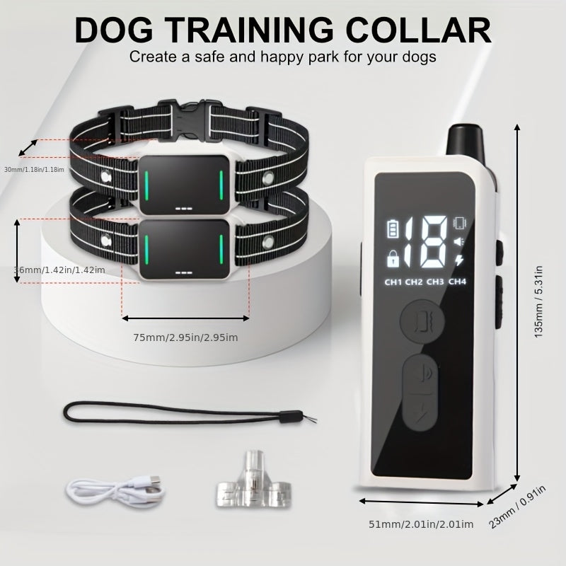 Rechargeable Dog Training E-Collar with 2.4G Remote – 3 Modes Buzz Vibration Static Stimulation, USB Charging, Safe ≤36V Pet Trainer for Small Medium Large Dogs, 1pc & 2pc Options