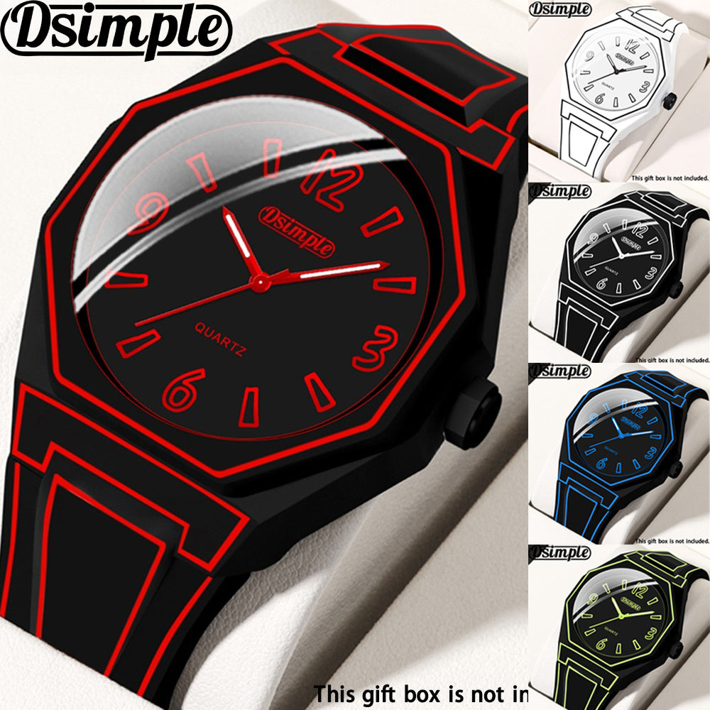 Analog Quartz Watch Unisex Round Dial Silicone Strap – Lightweight Casual Fashion Wristwatch 5 Colors Red Blue Black White Green, Birthday Back-to-School Gift for Men Women Teens