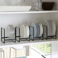 4-Pack Stainless Steel Cabinet Plate Organizer & Dish Rack – Space-Saving Plate Holder, Bowl Organizer & Dish Storage Rack for Kitchen Cabinet and Counter – Durable Kitchen Organizer Set