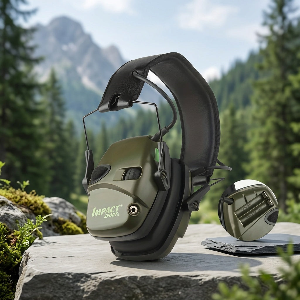 Shooting Earmuffs Electronic Hearing Protection with Sound Amplification & Noise Cancelling – Tactical Over-Ear Headset for Hunting, Gun Range & Outdoor Impact Sports