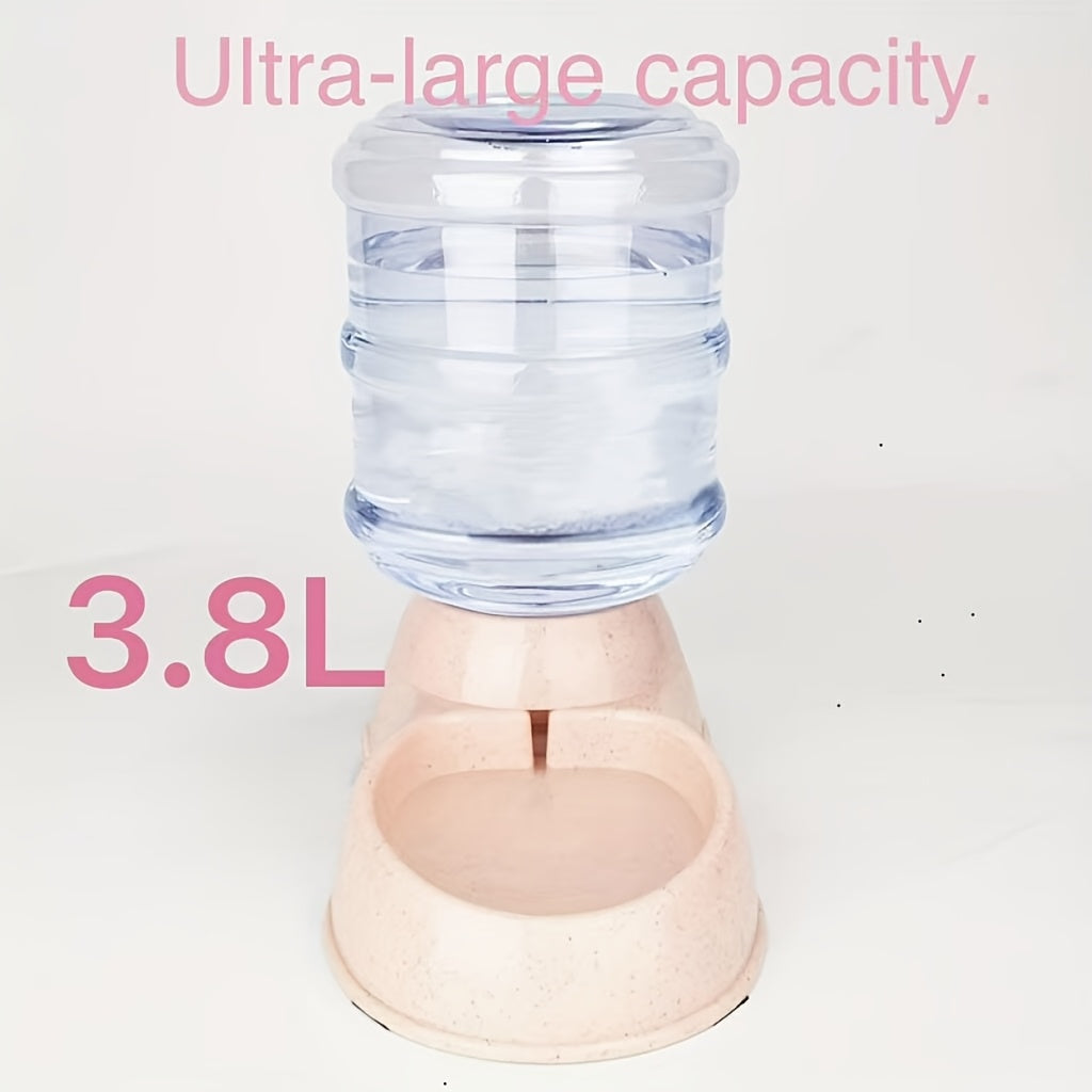 Automatic Gravity Pet Feeder and Water Dispenser 1 Gallon 3.8L - No Battery BPA-Free PP, Hands-Free Gravity Feeding Station for Cats and Small Medium Dogs, Perfect Pet Gift