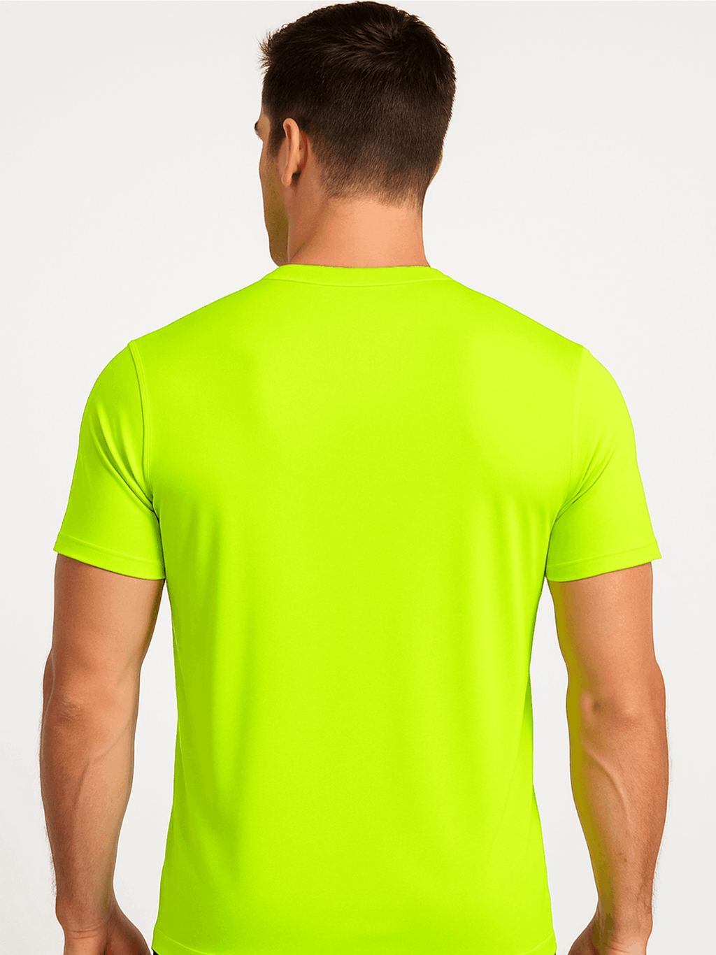 Men's UPF 50+ Safety Work Shirts 5 Pack Quick Dry Breathable Performance Tees – Fluorescent Yellow High Visibility for Outdoor Construction Landscaping Jobs, S-XXXL, Gift for Dad