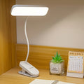 Adjustable LED Gooseneck Desk Lamp Touch Control Dimmable Color Temperature USB 18650 Rechargeable Battery Sunshade Indoor Task Light White