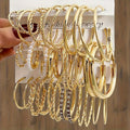 36 Piece Gold Hoop Earrings Set for Women – Fashion Rhinestone Accent Hoop Earrings with 316L Stainless Steel Posts, Hypoallergenic Earring Set for Daily Wear Parties and Gift