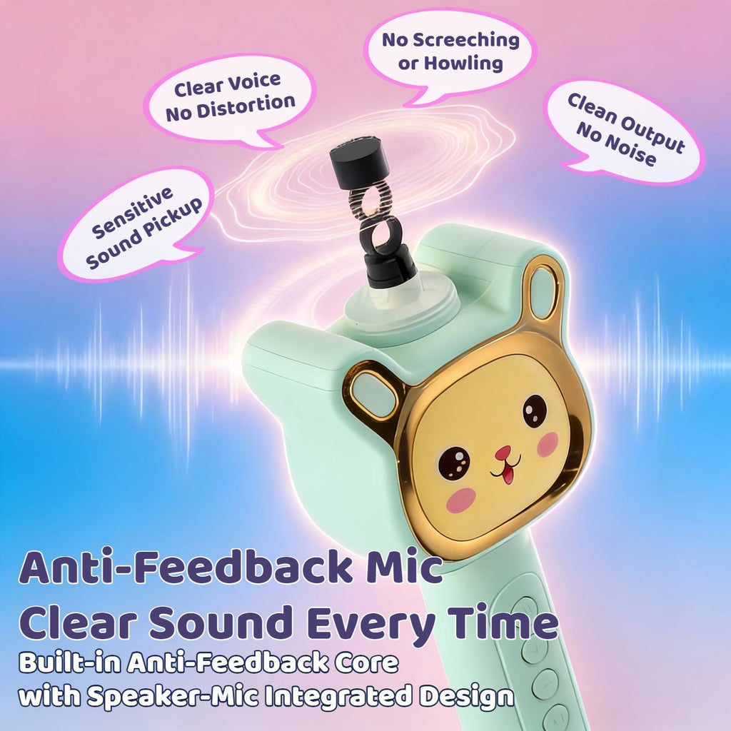 5-in-1 Wireless Karaoke Microphone with Built-In Speaker, LED Lights & Voice Changer – Portable Bluetooth Singing Mic for Parties, Family Gatherings, Travel & Outdoor Fun, 10 Colors