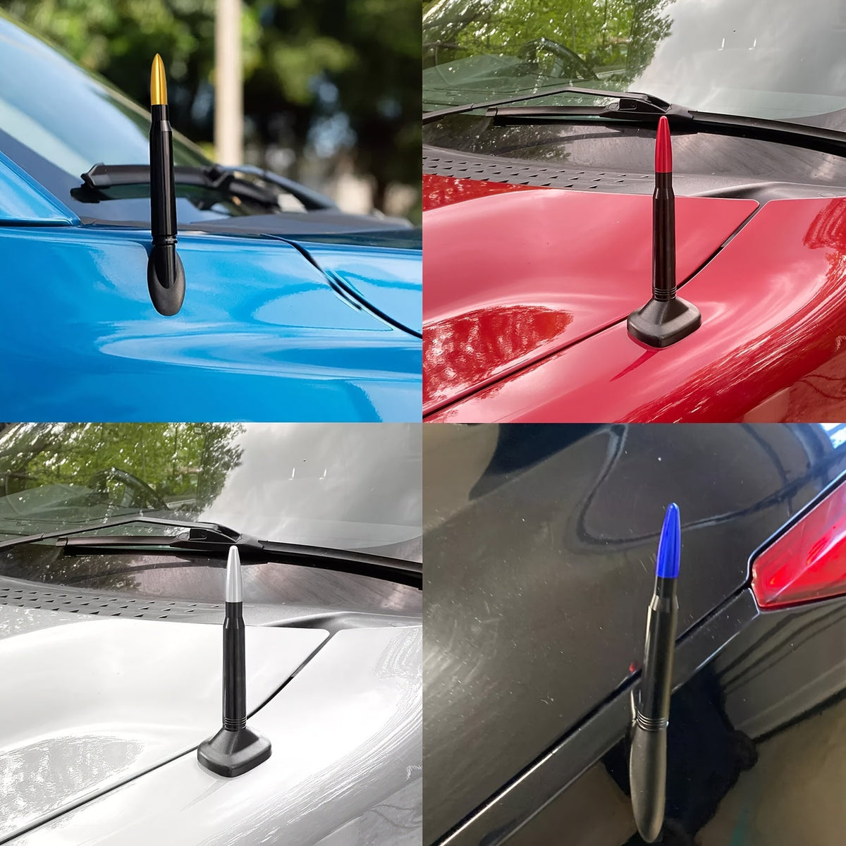 5.3" Short Car Antenna Carbon Steel – Universal Fit AM/FM Signal Booster Replacement Antenna, Durable Anti-Break Design, Multiple Colors for Car Exterior Decoration & Upgrade