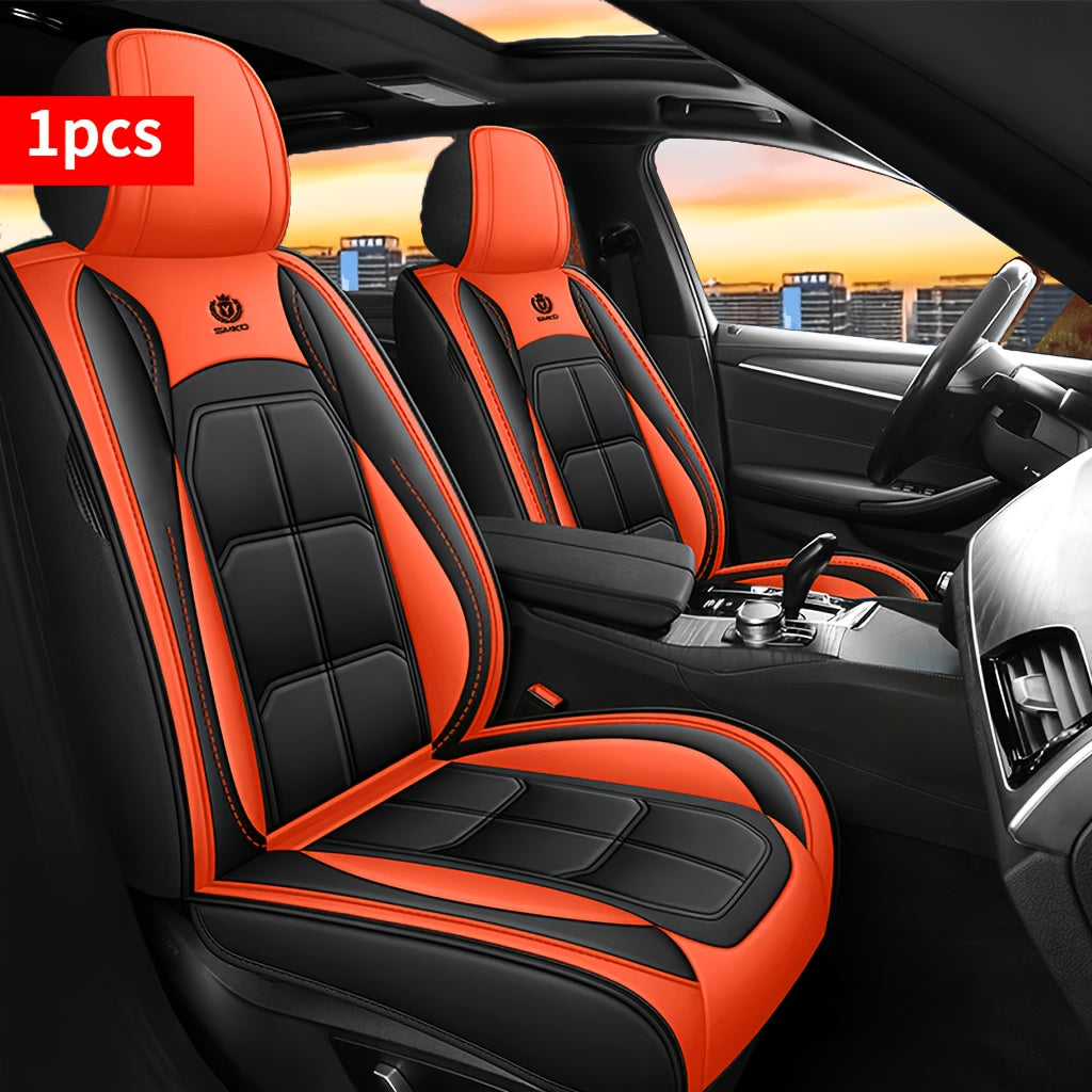 Faux Leather Car Seat Cover Universal Fit Sponge Padded Seat Protector for Sedan SUV Pickup Truck Durable Comfortable Luxury Interior Upgrade 7 Colors Front Rear Seats for Daily Commuters Pet Owners