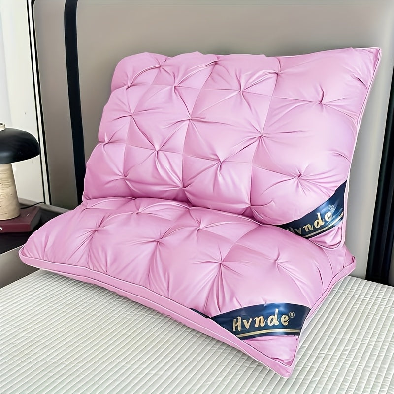 2 Pack Luxury Hotel Quality Bed Pillows – Cooling Deep Sleep Neck Support Non-Collapse Hypoallergenic Polyester Fill Queen King Size White Gray Pink All Season Sleeping Pillow Gift