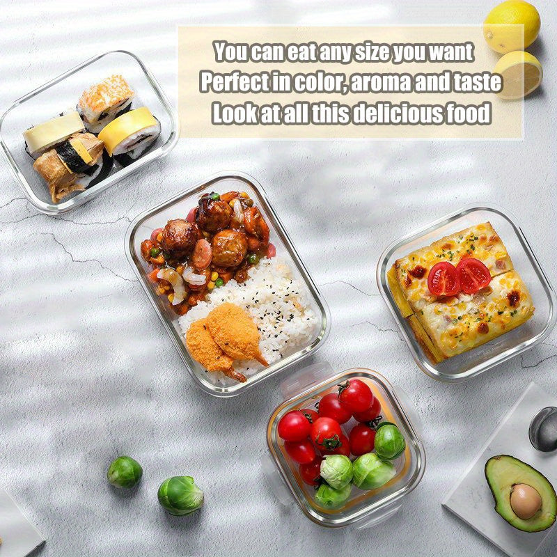 Borosilicate Glass Food Storage Containers 16-Piece Set 8 Sizes – Leak-Proof Lids, Oven Safe to 752°F, Microwave Dishwasher Freezer Safe, Stackable Meal Prep Containers for Leftovers & Lunch