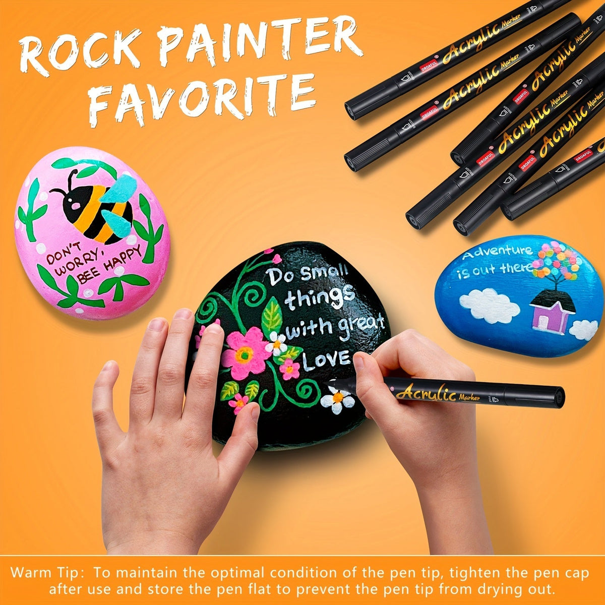 Acrylic Paint Markers 36 & 72 Colors Dual Tip Brush Pens for Rock Painting, Fabric, Metal, Glass, Wood, Canvas, Ceramic & Plastic – Non-Toxic Waterproof Water-Based Paint Pens for Adults Kids DIY Art Crafts