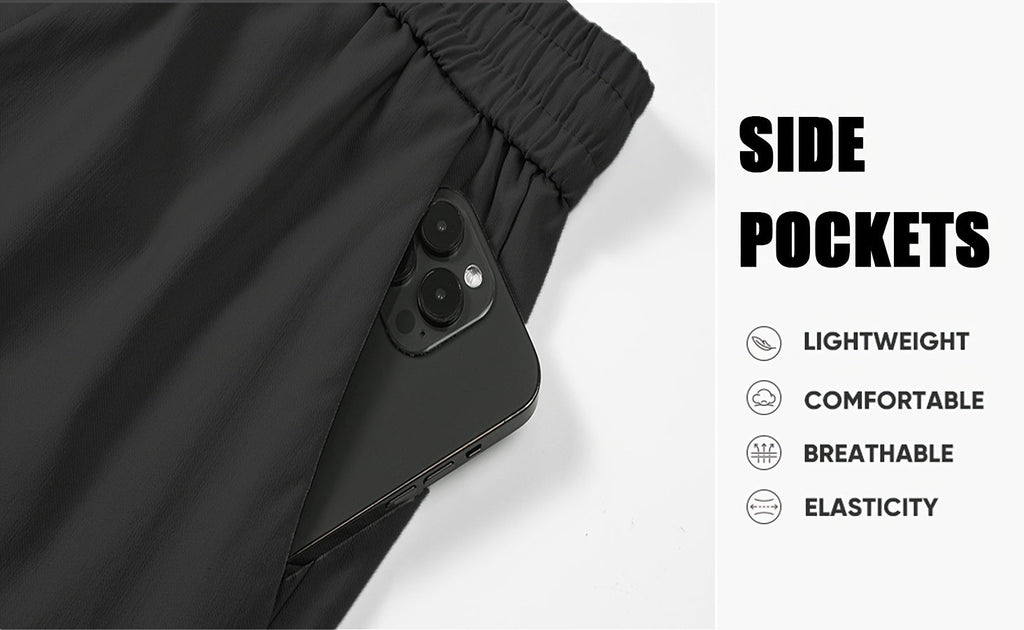 Men's Cargo Pants 2-Pack Multi-Pocket Elastic Waist Drawstring Hiking Trousers Breathable Loose Straight Fit All Season Black Khaki Dark Grey Sizes S-XXL