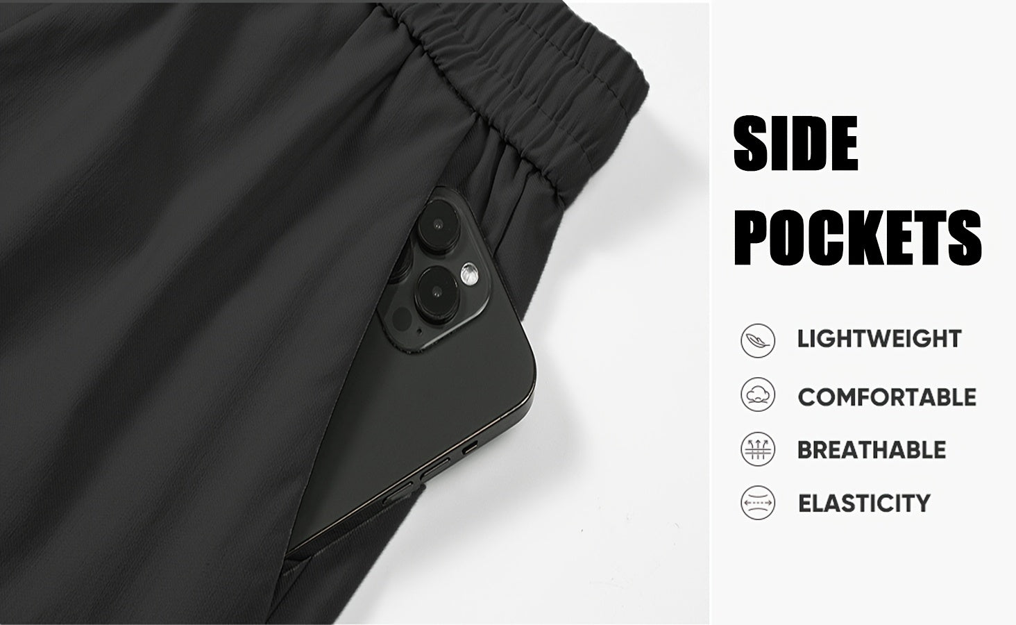 Men's Cargo Pants 2-Pack Multi-Pocket Elastic Waist Drawstring Hiking Trousers Breathable Loose Straight Fit All Season Black Khaki Dark Grey Sizes S-XXL