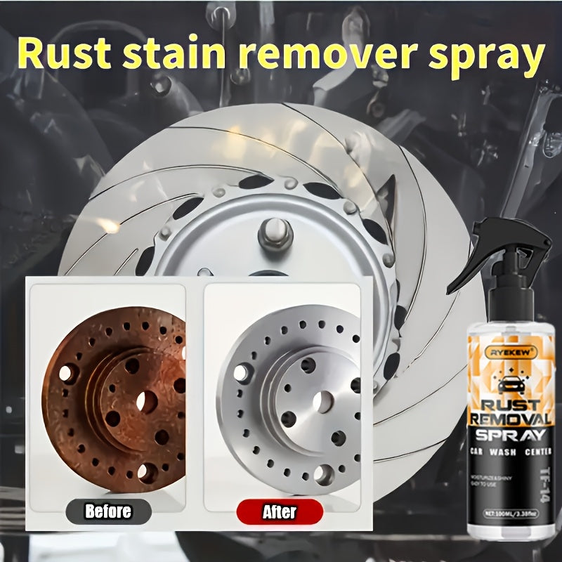 Fast-Acting Metal Rust Remover Spray 3.38oz – Dissolves Rust on Chrome, Iron, Alloy & Steel, No Residue, Safe for Plastic & Rubber, Automotive & Household Use