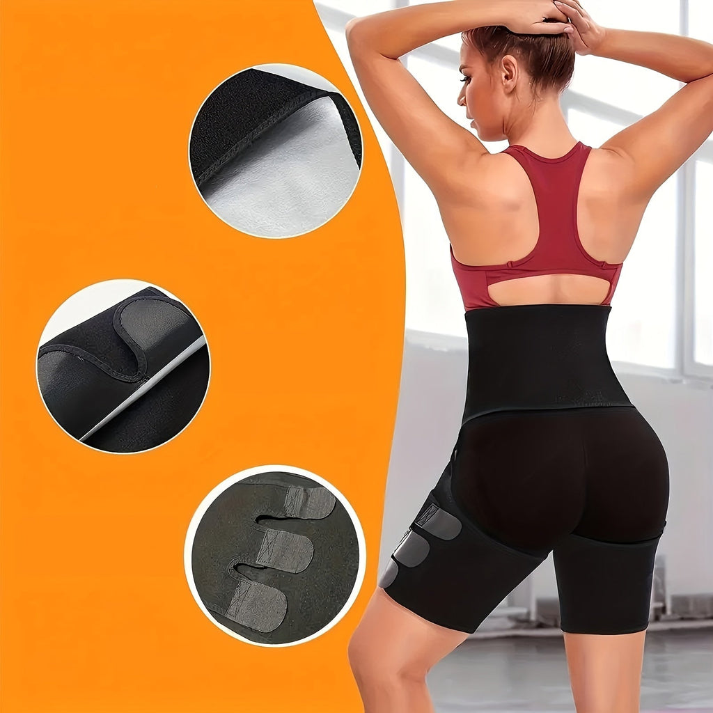 Women's High Waist Shapewear Shorts 3-in-1 Tummy Control Butt Lifter Thigh Slimmer Body Shaper Push Up Slimming Underwear S/M L/XL 2XL/3XL Blue Silver