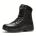 Men's Leather Tactical Combat Boots Side Zipper 9-Inch Non-Slip Lightweight - Hiking Motorcycle Outdoor Boots US 6.5-15