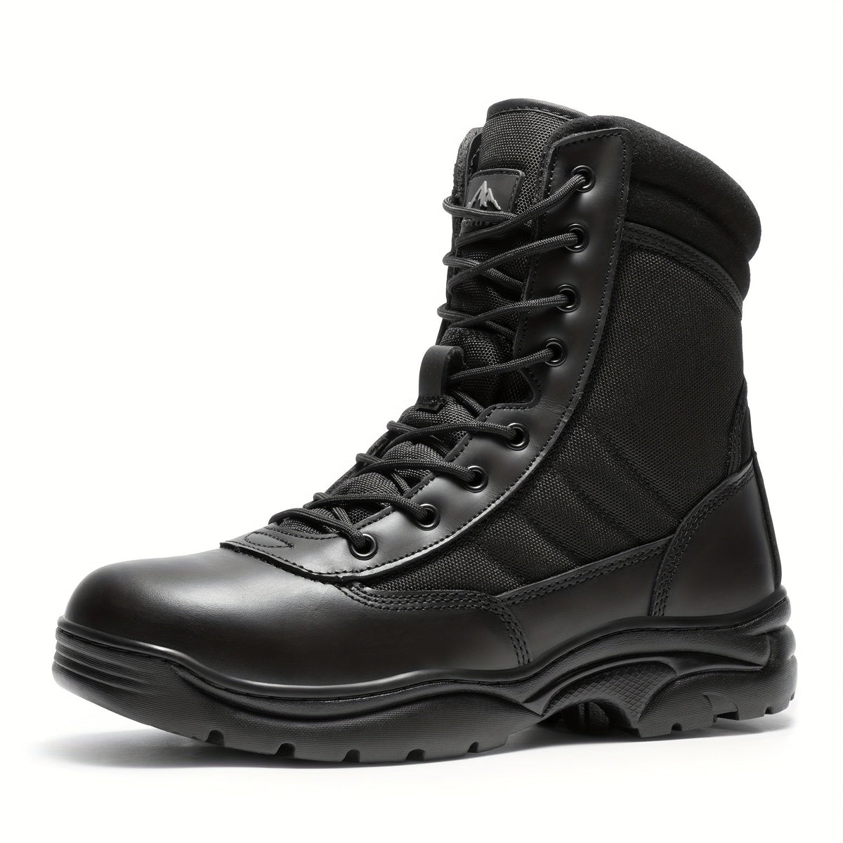 Men's Leather Tactical Combat Boots Side Zipper 9-Inch Non-Slip Lightweight - Hiking Motorcycle Outdoor Boots US 6.5-15
