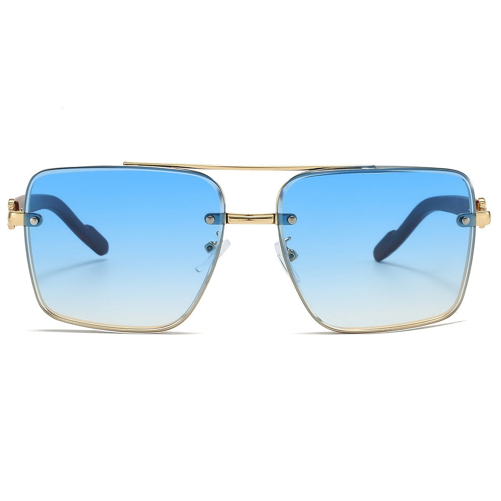 Retro Square Woodgrain Sunglasses for Men & Women – UV400 Gradient AC Lenses, Lightweight PC Frame, 7 Color Options, Vintage Street Style Eyewear for Driving, Travel & Everyday Wear