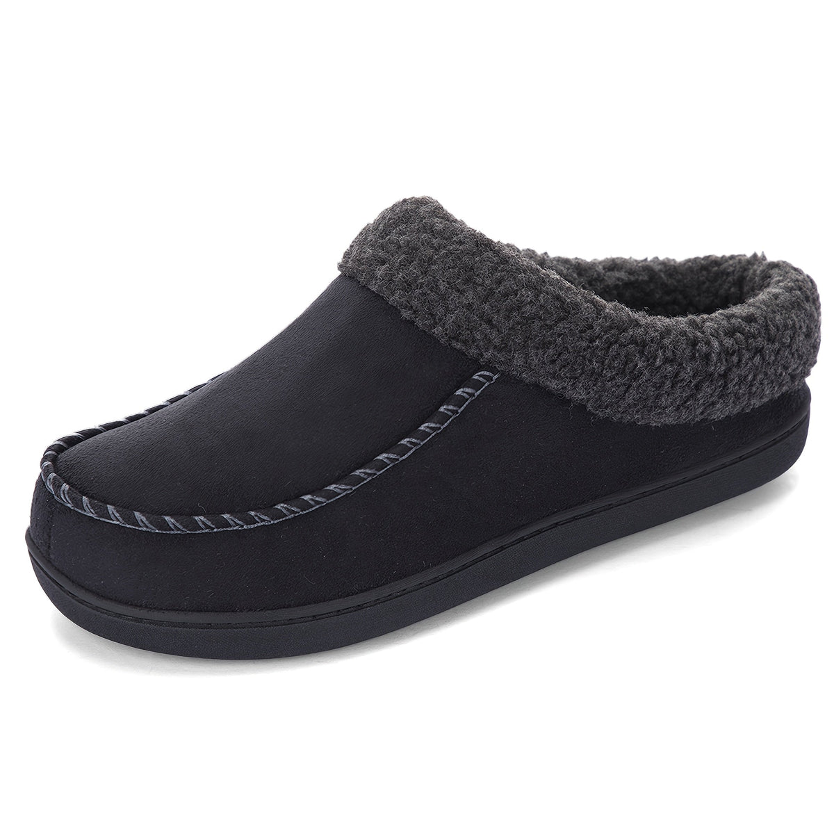 Men's Sheepskin Collar Loafers – Memory Foam Cushioning, Anti-Slip TPR Sole, Warm Lining, All-Season Indoor & Outdoor Slip-On Shoes – Coffee Brown, Camel, Black (US 7–12)