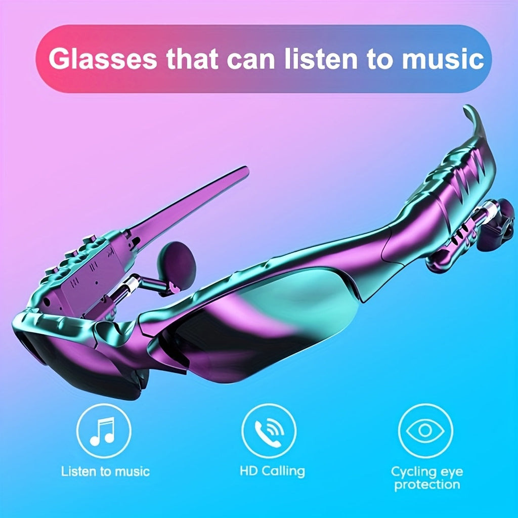 Smart Glasses with Built-In Bluetooth Wireless Earbuds – Stereo Sound, Hands-Free Calls, Glare-Resistant Lenses, Stylish Audio Sunglasses for Music, Driving, Sports & Outdoor Activities, Gift for Couples