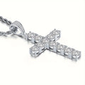 925 Sterling Silver Platinum-Plated Cross Pendant Necklace for Men – Hypoallergenic Hip Hop Luxury Style, Perfect Gift for Him, Banquets, Parties & Special Occasions