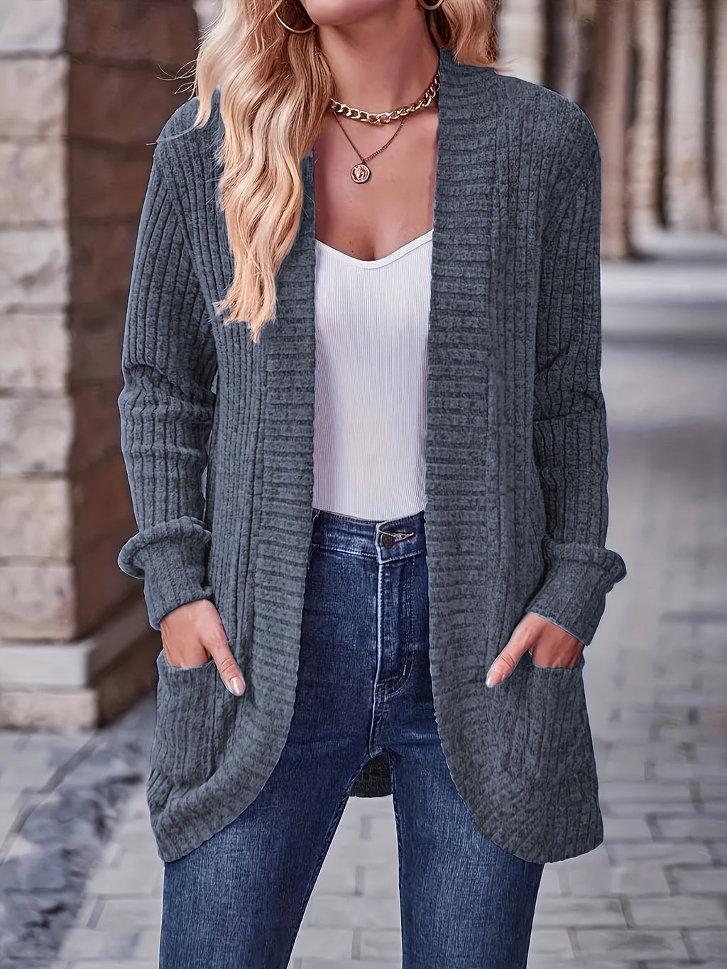 Loose Casual Long Sleeve Blouse Women Solid Color Pocket Splicing Relaxed Fit Top 10 Colors S-XXL Spring Fall Everyday