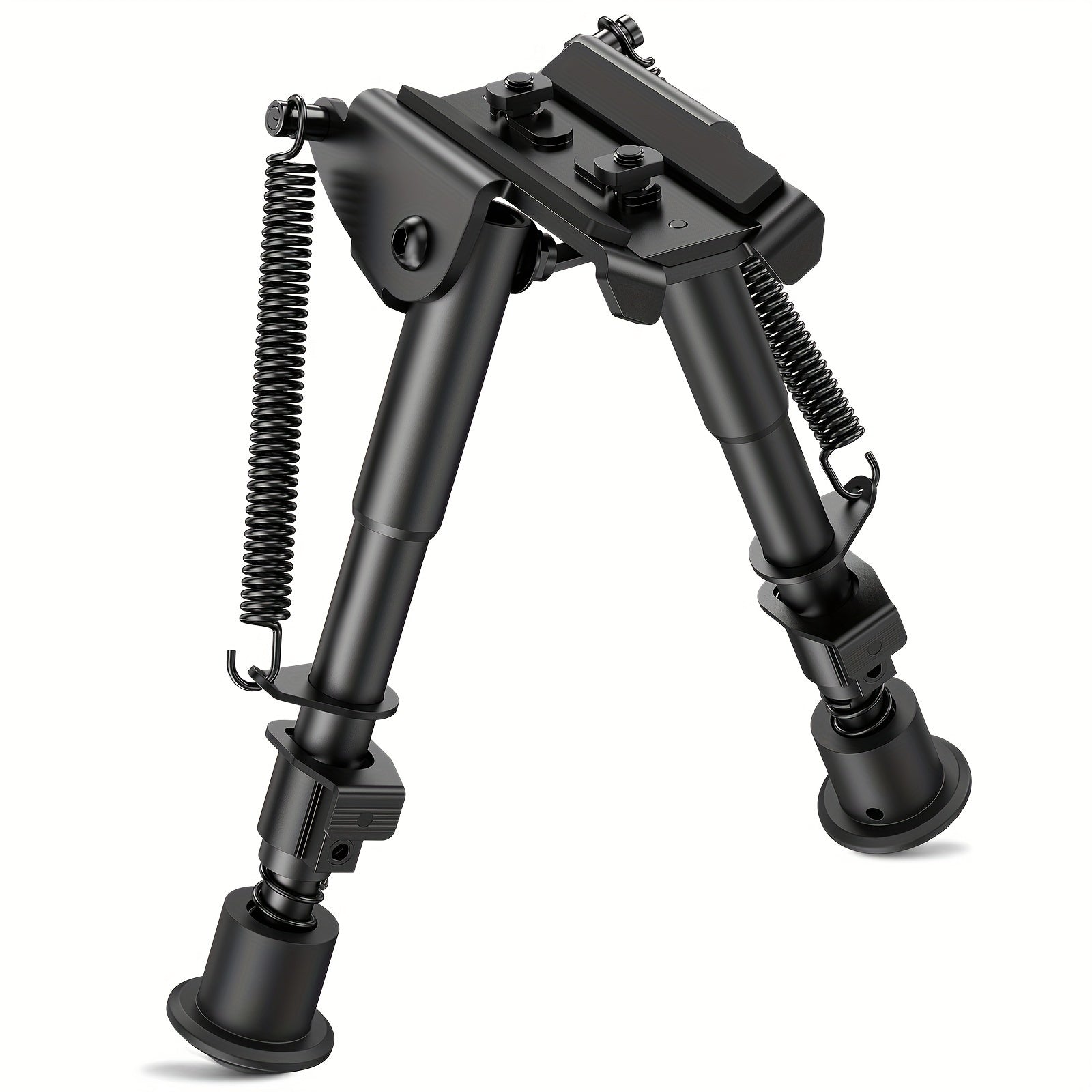 Adjustable Rifle Bipod 6-9 Inch 5 Height Settings Quick Release Adapter Foldable Retractable Lightweight Aluminum Alloy M-LOK Mount Rubber Feet for Hunting Shooting Outdoor Sports
