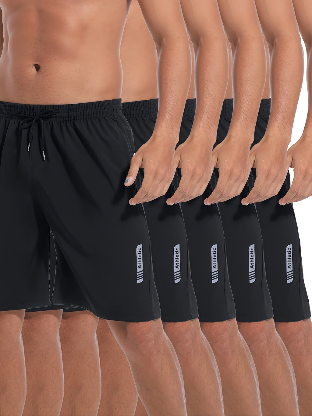5-Pack Men's Woven Gym Workout Shorts Quick Dry Mixed Colors – Lightweight Basketball Running Athletic Shorts Stretch Waistband Side Zip Pocket for Men Sizes S M L XL XXL