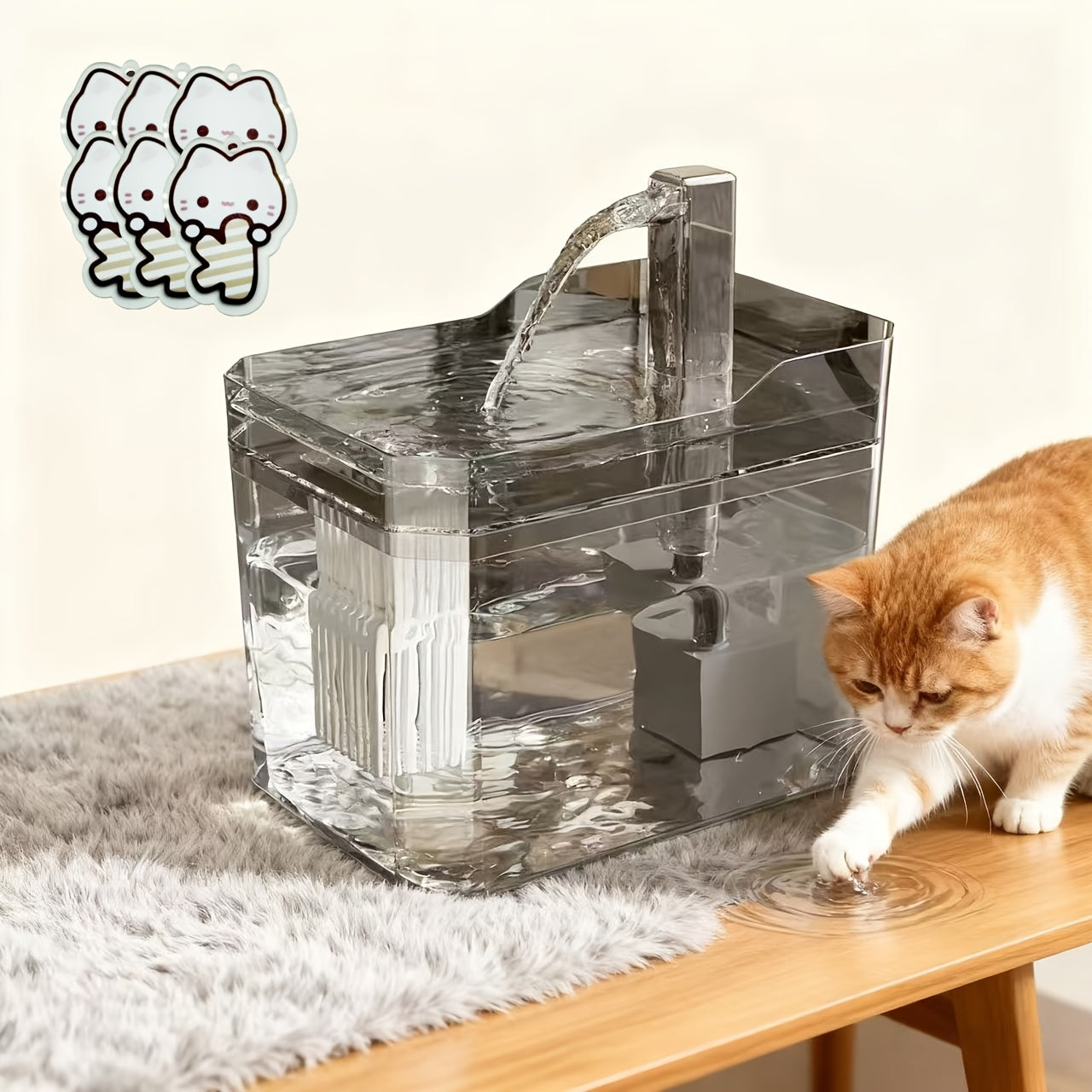 Ultra-Quiet USB Pet Water Fountain Automatic Circulating Fresh Water for Cats & Dogs – 4-Stage Filtration, Visible Water Level Window, No Battery Needed, Home & Travel Ready