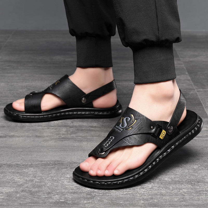 Arch Support Slip-On Men's Hiking Sandals Open Toe – Lightweight All-Season Sports Beach Walking Outdoor Shoes, Black Grey Brown, Wide Sizes US 7–13.5