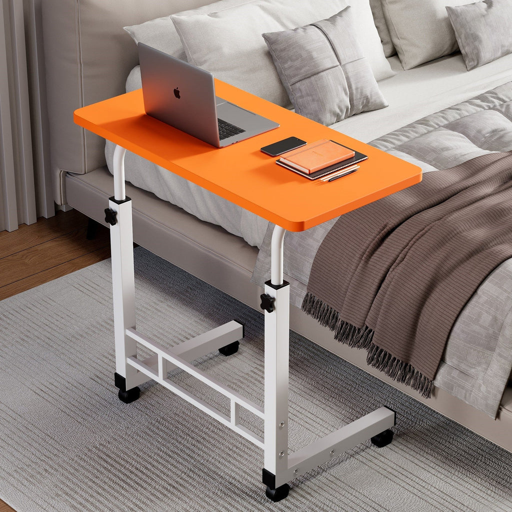 Mobile Lift Table Adjustable Height Rolling Laptop Desk with Wheels Bedside Sofa Side Table for Bedroom Home Office Dorm