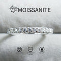 0.1ct Moissanite 925 Sterling Silver Round Cut Ring for Women – Rhodium Plated Vintage Hip-Hop Wedding Band, Sizes 5-10, Anniversary & Engagement Ring