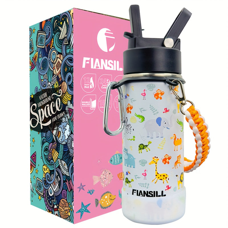 16oz Kids Stainless Steel Water Bottle – Vacuum Insulated, 3D Printed Design, Leak-Proof & BPA-Free, Cold 24H Hot 12H, Fun Styles for Boys & Girls – Perfect Gift for Students, School & Outdoor Activities