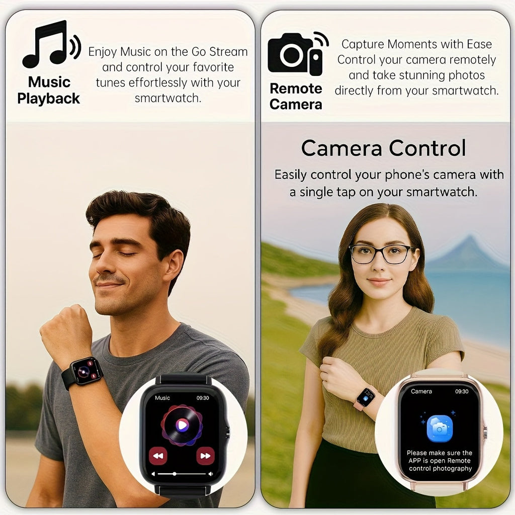 2026 Smartwatch Unisex Wireless Calling & Dialing – Multiple Sports Modes Heart Rate Sleep Tracker Multi-App Notifications Fitness Watch for Men Women Compatible with iPhone Android