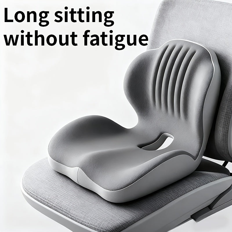 Ergonomic Memory Foam Seat Cushion with Back Support & Breathable Hollow Design – Comfortable Coccyx Cushion for Office Chair Car Seat Long Sitting Unisex