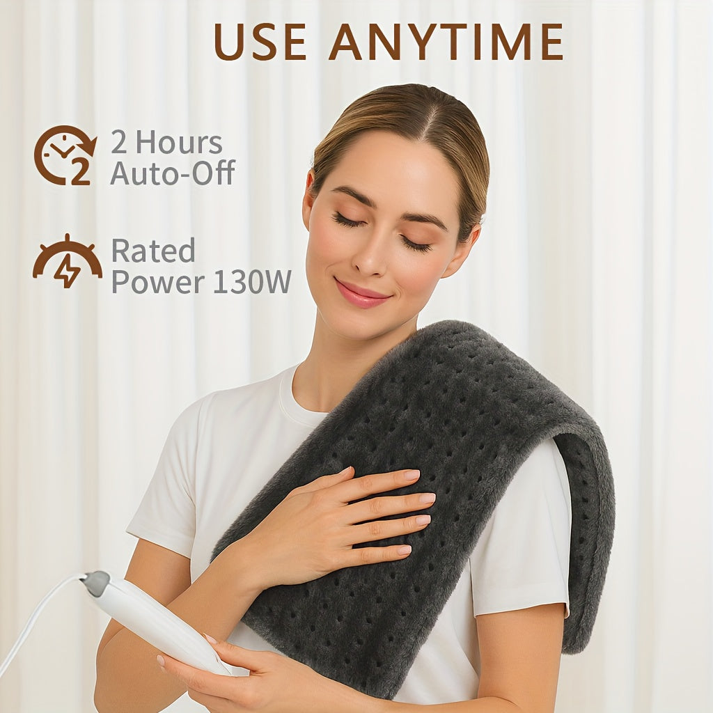 Heating Pad for Back Neck Shoulders & Cramps Ultra Soft Flannel – 6 Heat Settings Dry & Moist Heat Auto Shut-Off Machine Washable Electric Pad, 3 Sizes 12x15 12x24 17x33, Pain Relief Gift for Mom
