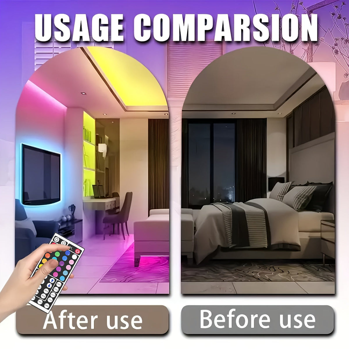 LED Strip Lights 100ft RGB Color Changing with Remote Control – Stepless Dimming, Flashing & DIY Modes, Indoor TV Backlight for Bedroom, Living Room, Kitchen, Stairs, Party & Holiday Decor | 50ft & 100ft