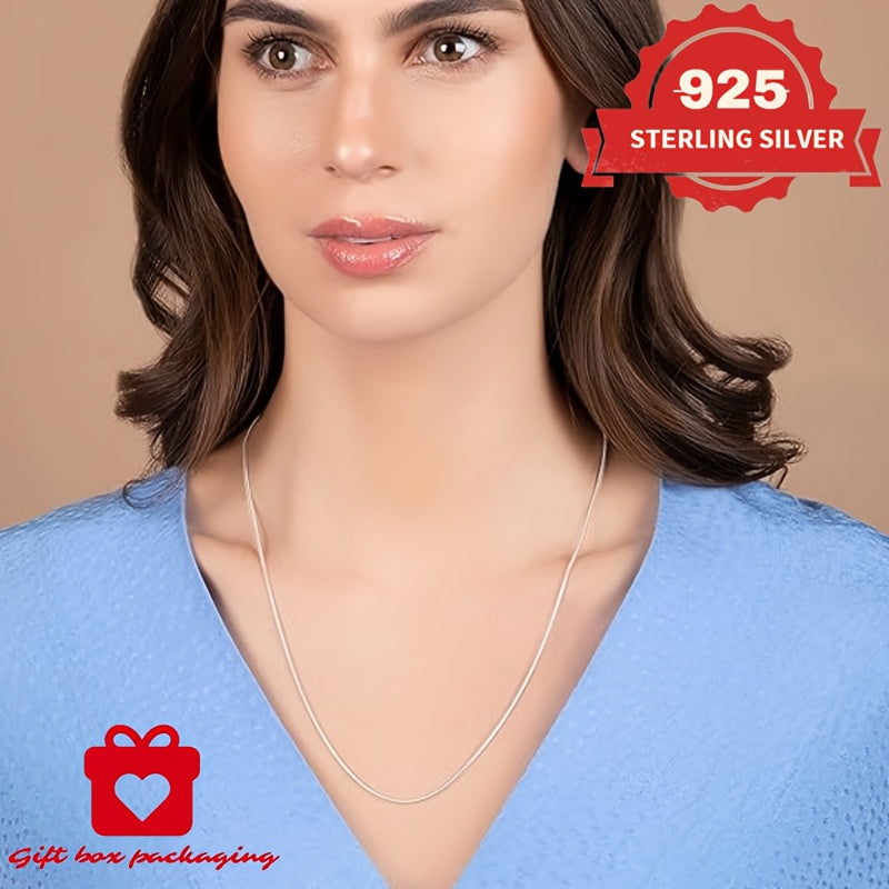 925 Sterling Silver 1mm Round Snake Chain Necklace Unisex – Handmade 6.24g Hypoallergenic Pendant Chain 16 18 20 22 24 Inch Gift Box Included Mother's Day Birthday Anniversary Gift for Him Her