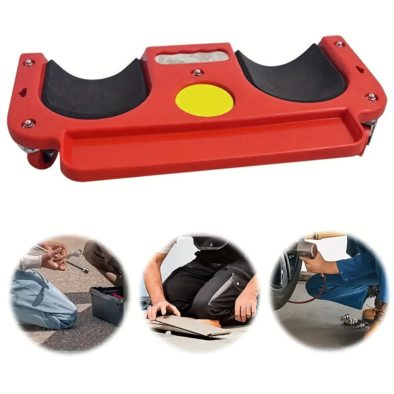 Rolling Knee Pad Platform with Wheels Built-In Tool Tray ABS Cushioned Kneeling Pad for Flooring Tile Carpentry Car Repairs Plumbing Heavy Duty Multi-Function Work Stool for Contractors DIYers