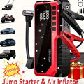 Jump Starter with Digital Tire Inflator 5000A 10000A Peak Multi-Function Car Jump Box Smart Battery Clamps LED Flashlight Power Bank Emergency Kit for Car Truck SUV RV Motorcycle – G800 G818