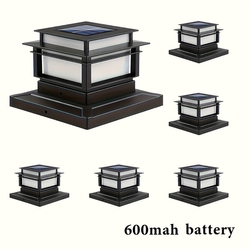 Solar Post Cap Lights 6 Pack Outdoor LED – Waterproof Dusk-to-Dawn Auto On/Off Solar Fence Post Lights for Deck, Porch, Patio, Garden, Stair & Yard Decoration