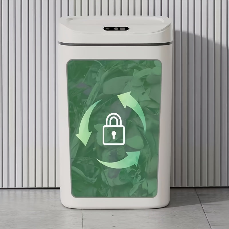 Inductive Smart Trash Can with Sealed Odor-Proof Lid – Hands-Free Automatic Sensor Waste Bin, Touch Control, Easy-Clean Interior for Office Bathroom Bedroom Kitchen, 12L 14L 16L