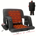 LILYPELLE Double Heated Stadium Seat with Back & Arm Support – Portable Bleacher Seat with 6 Reclining Positions, USB Heated Cushion for Sports Events, Outdoor Games, Travel & Hiking (Power Bank Not Included)