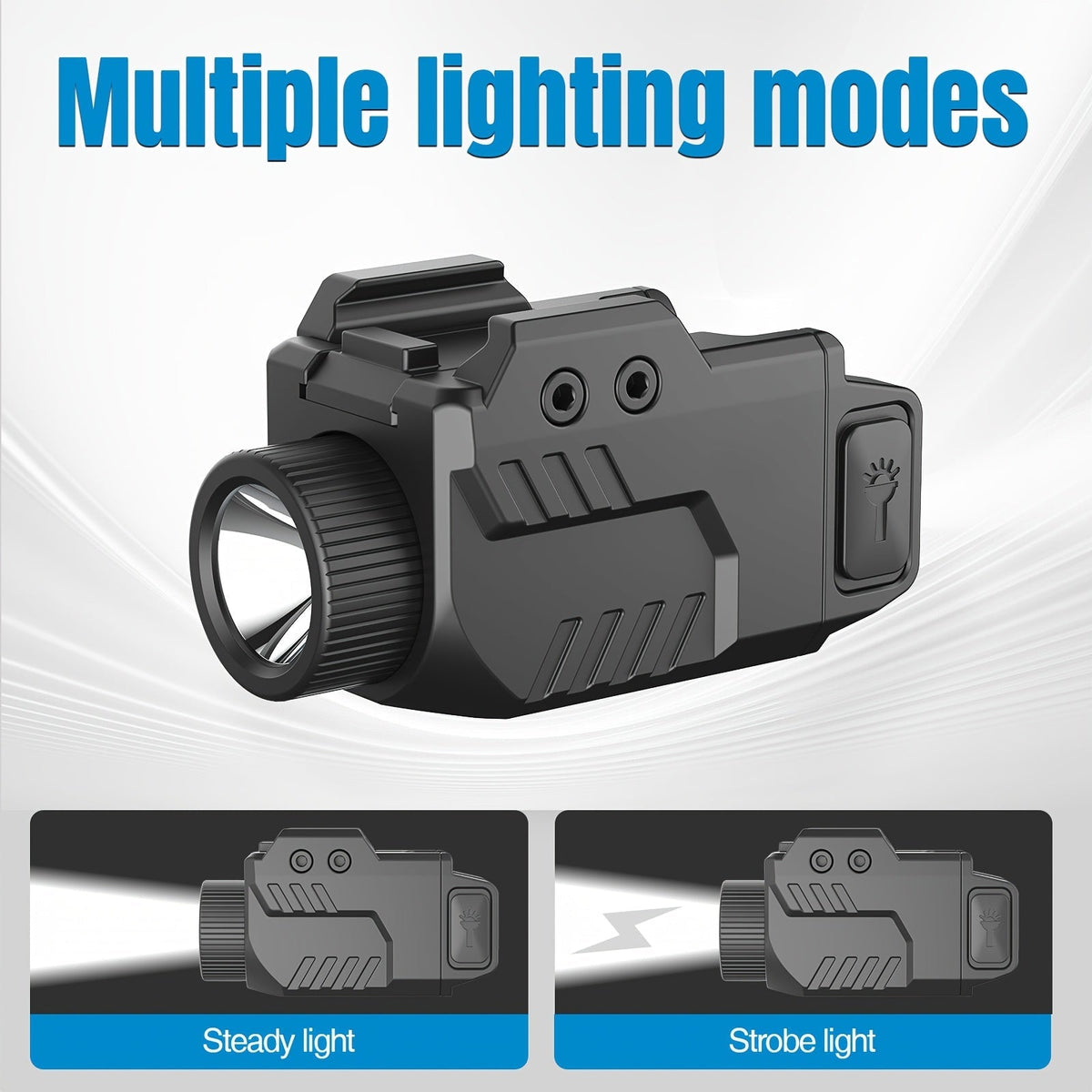 800 Lumen Rechargeable Tactical Flashlight for Picatinny Rail – Compact Pistol & Handgun Weapon Light for Home Defense, Law Enforcement & Range Training, USB Rechargeable LED Gun Light