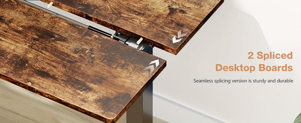63 Inch Electric Standing Desk Height Adjustable Sit-Stand PC Workstation Wood Desktop Home Office Gaming Room Bedroom 3 Colors 3 Sizes